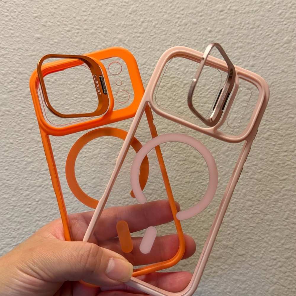Stylish Orange and Pink Phone Case Set